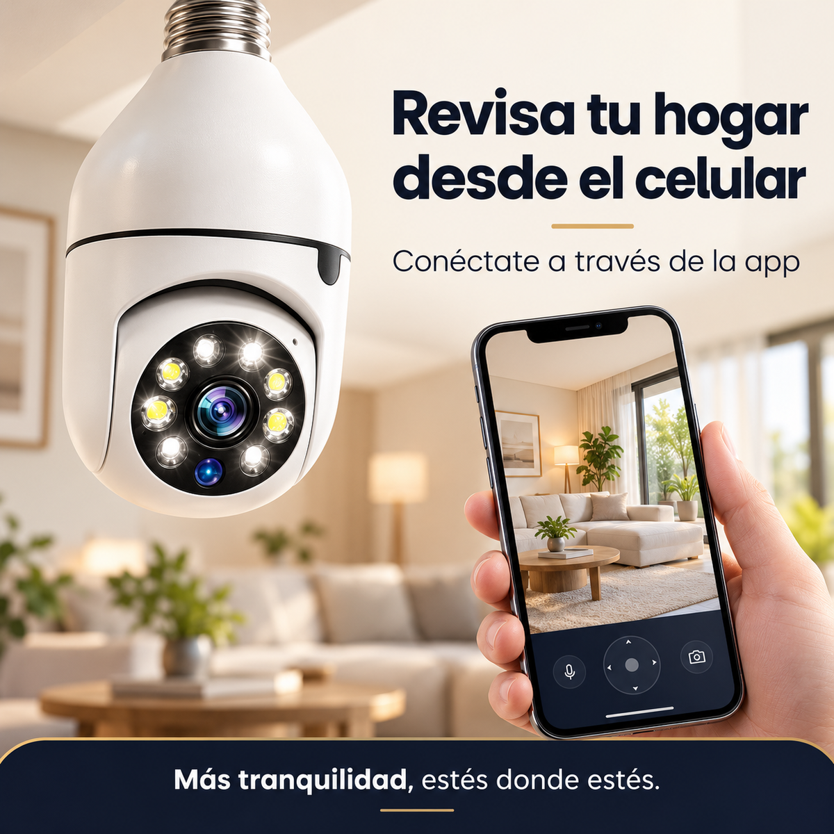 Cámara de Seguridad Tipo Ampolleta con App