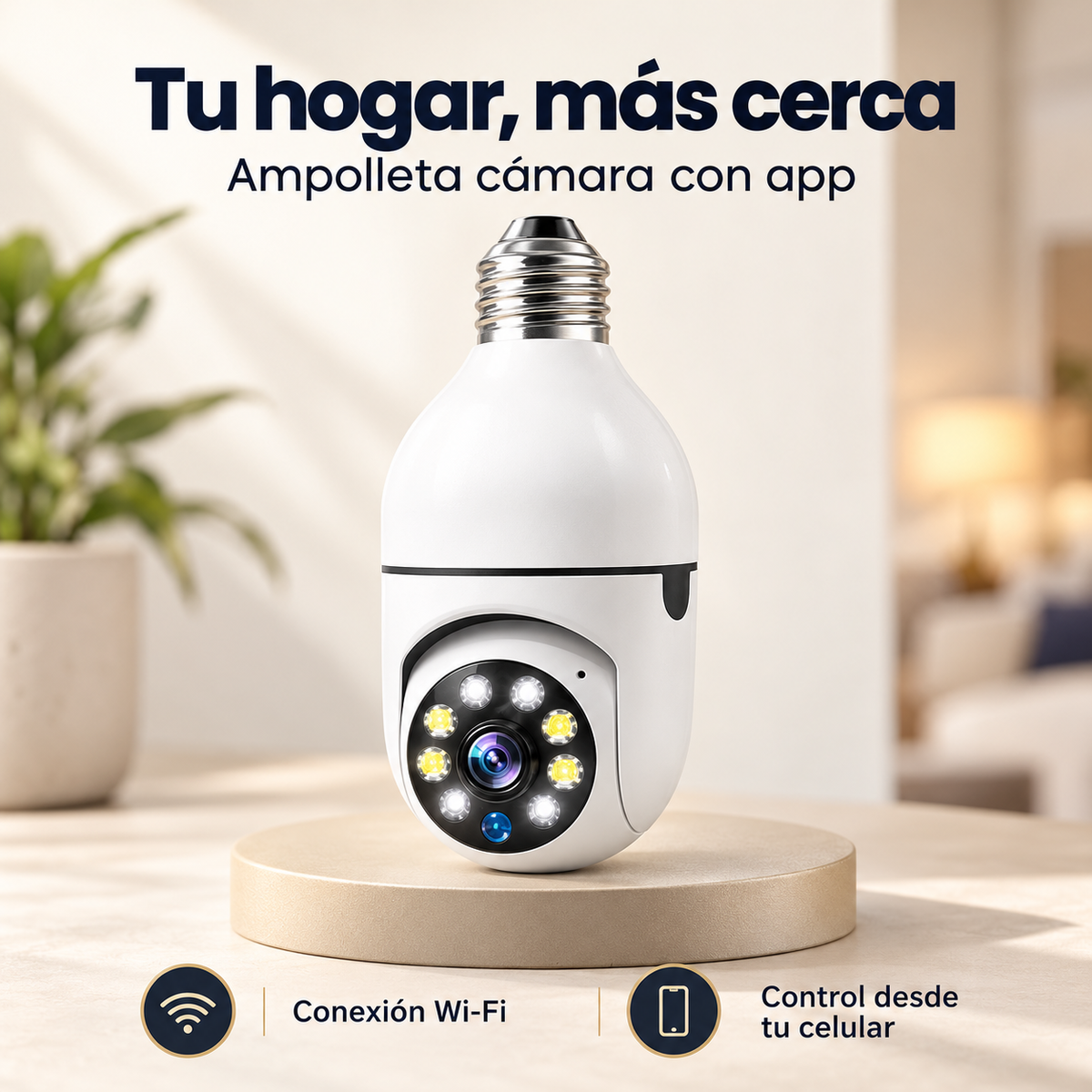 Cámara de Seguridad Tipo Ampolleta con App