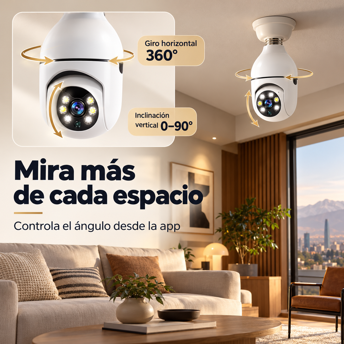 Cámara de Seguridad Tipo Ampolleta con App